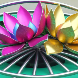 ​​Colorful Lotus Sculpture Stainless Steel