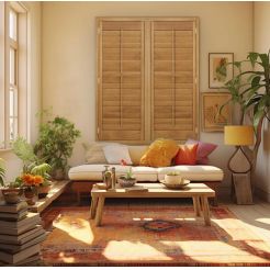 Stained Paulownia Wooden Plantation Shutters
