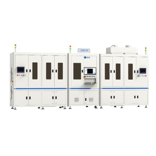 Laser scribing mass production system for thin-film solar modules